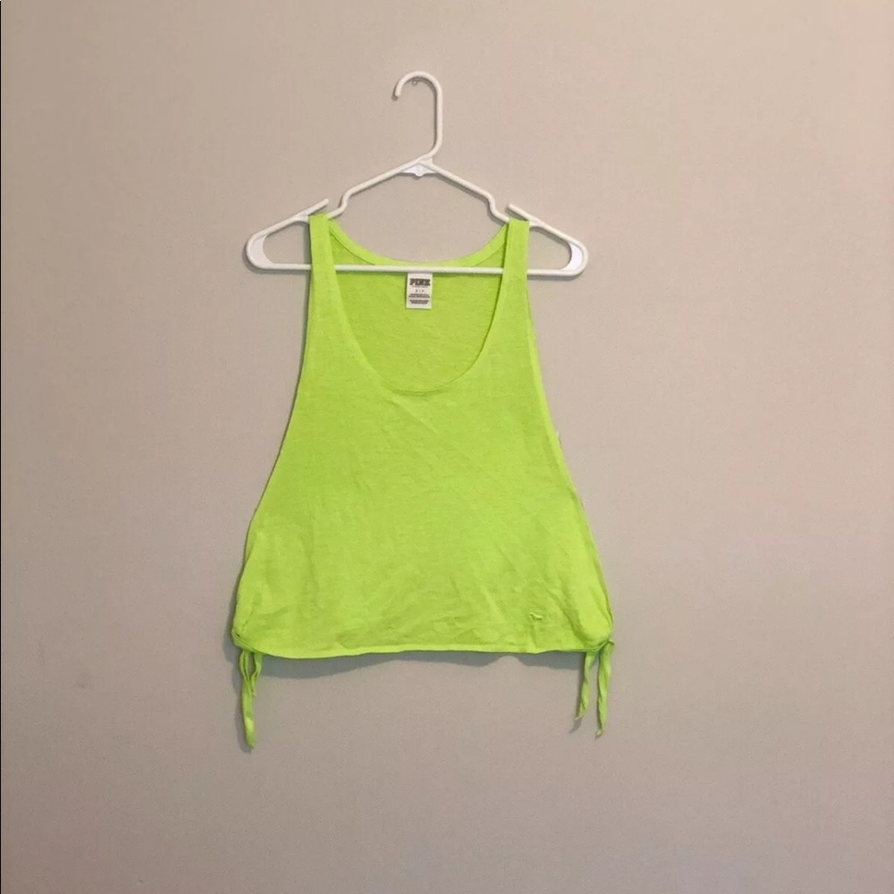 PINK Victoria Secret Green Split Side Tank SMALL